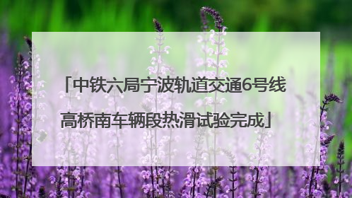 中铁六局宁波轨道交通6号线高桥南车辆段热滑试验完成